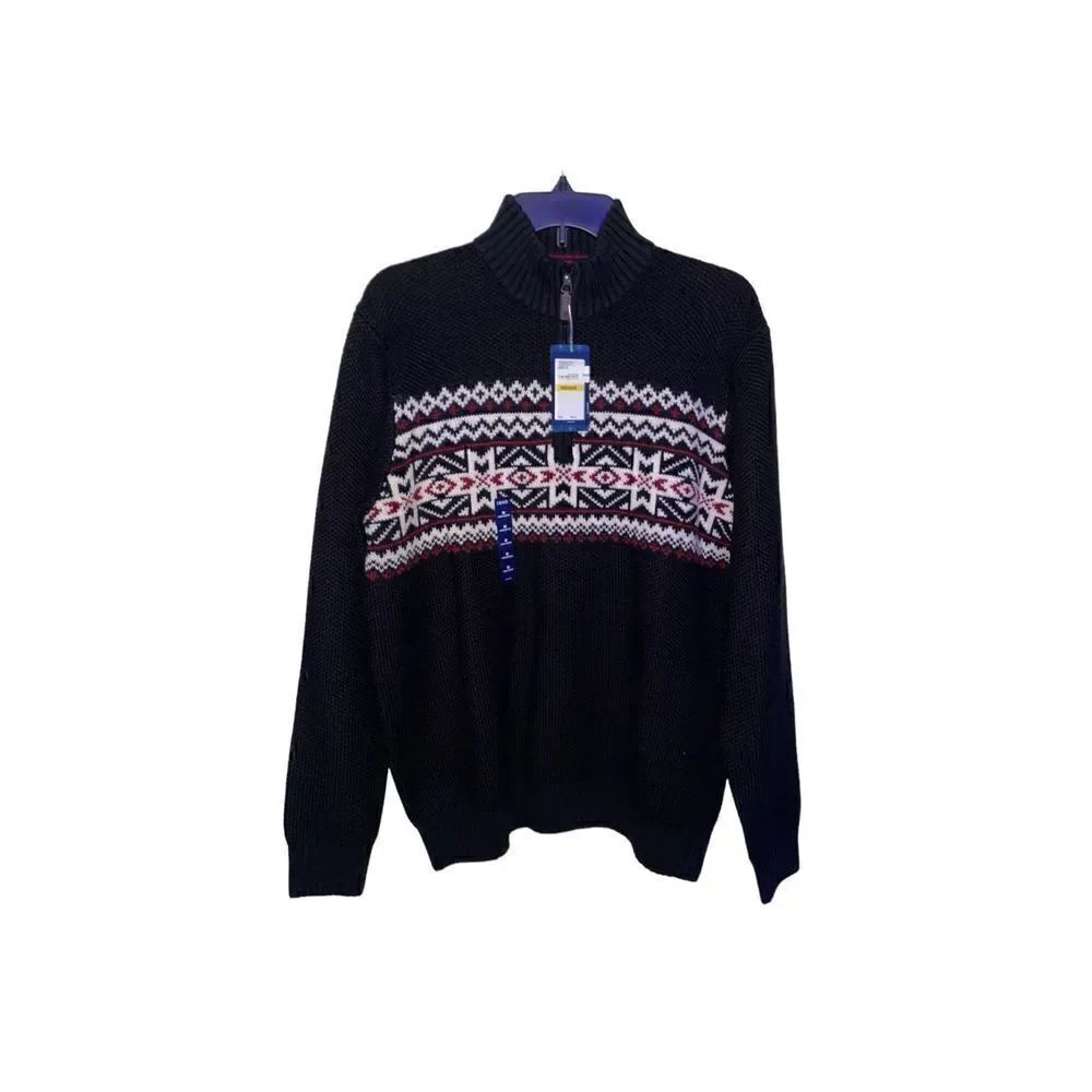 IZOD Fairisle Men’s Quarter Zip Size Medium NWT